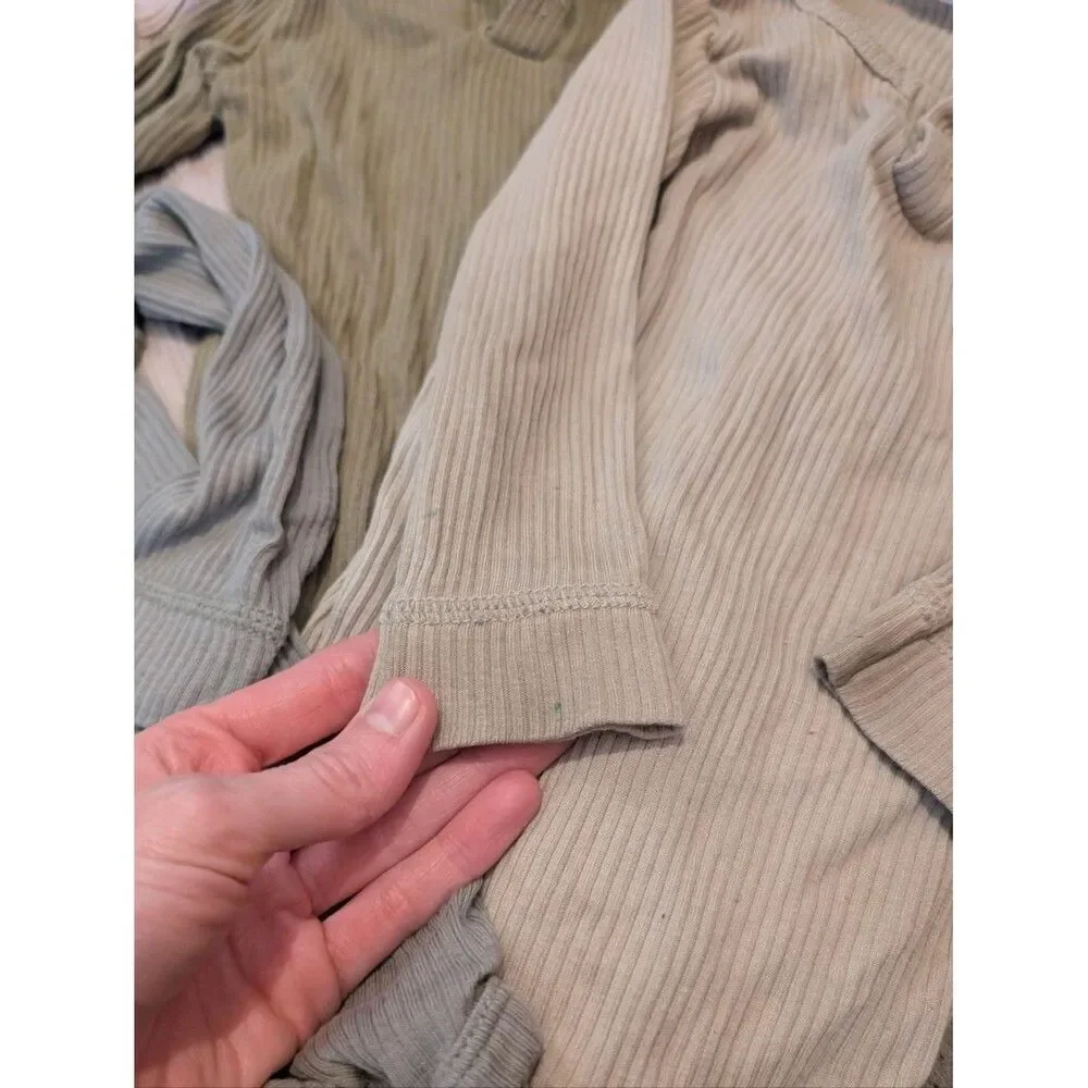 Bundle! 4 Jamie Kay Ribbed Long Sleeve Henley Bodysuits Neutral Mix 1 Pants 2T 2